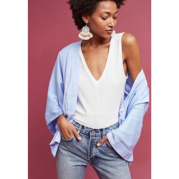 Anthropologie Floreat Blue Violetta Open Front Kimono Cardigan One Size - Picture 1 of 7